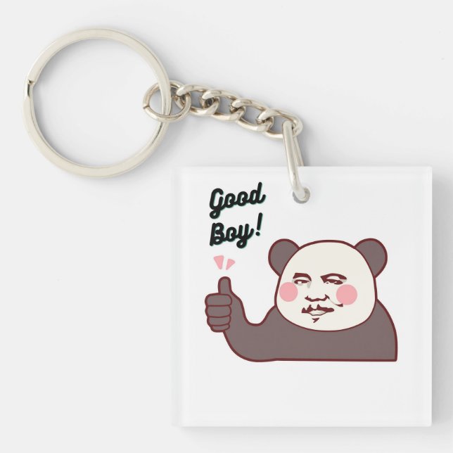 Porte-clefs Funny Thumbs Up Panda Meme (Devant)
