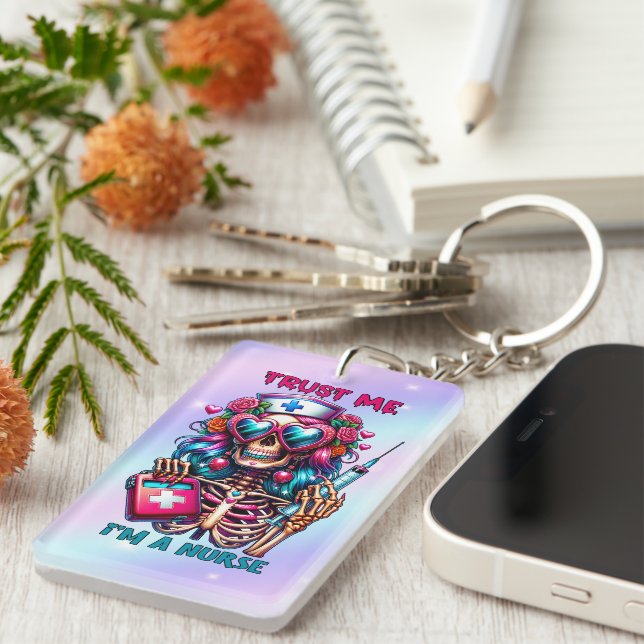Porte-clefs Funny trust Nurse word art (Devant droit)