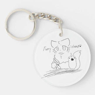 Porte-clefs furry island fox and furry island mark key ring
