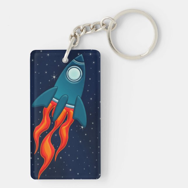 Porte-clefs Fusée spatiale mignonne et conception d'espace ext (Dos)