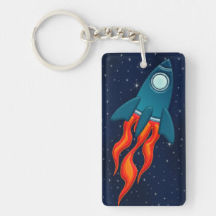 Porte-clefs Fusée spatiale mignonne et conception d'espace ext
