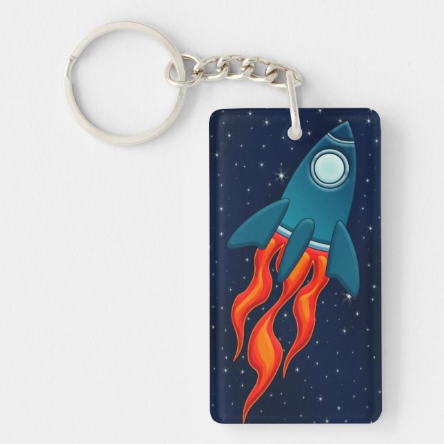 Porte-clefs Fusée spatiale mignonne et conception d'espace ext (Devant)