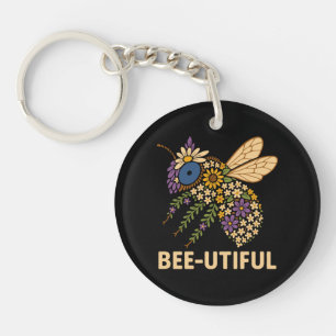 Porte-clefs Fusion florale abeille