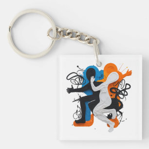 Porte-clefs Fusion Rythmique : Danse d'Ombres et de Couleurs