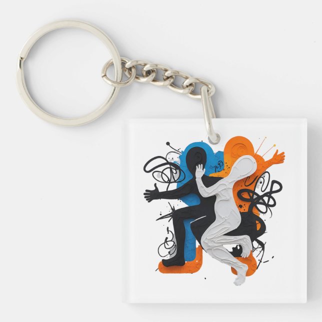 Porte-clefs Fusion Rythmique : Danse d'Ombres et de Couleurs (Devant)