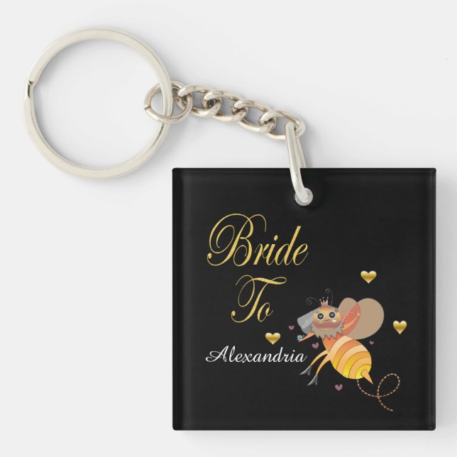 Porte-clefs Futur Mariée À Personnaliser (Devant)