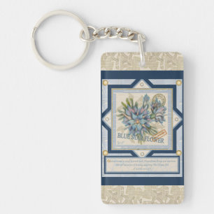 Porte-clefs G Bureau de création Fleur bleue