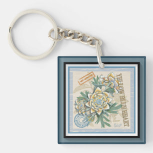 Porte-clefs G Bureau de la création Fleur jaune