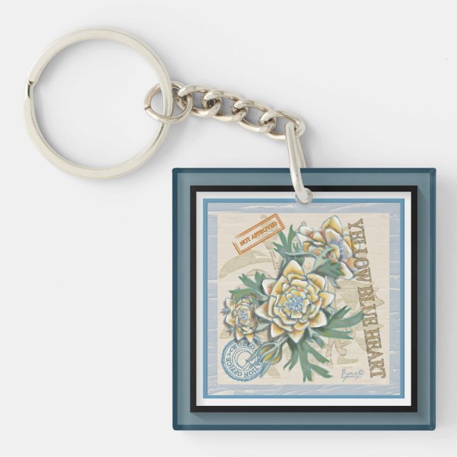 Porte-clefs G Bureau de la création Fleur jaune (Devant)