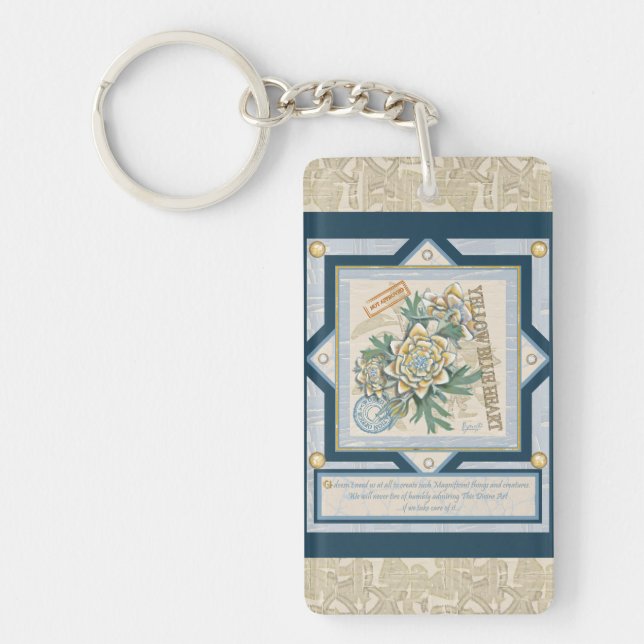 Porte-clefs G Bureau de la création Fleur jaune (Devant)