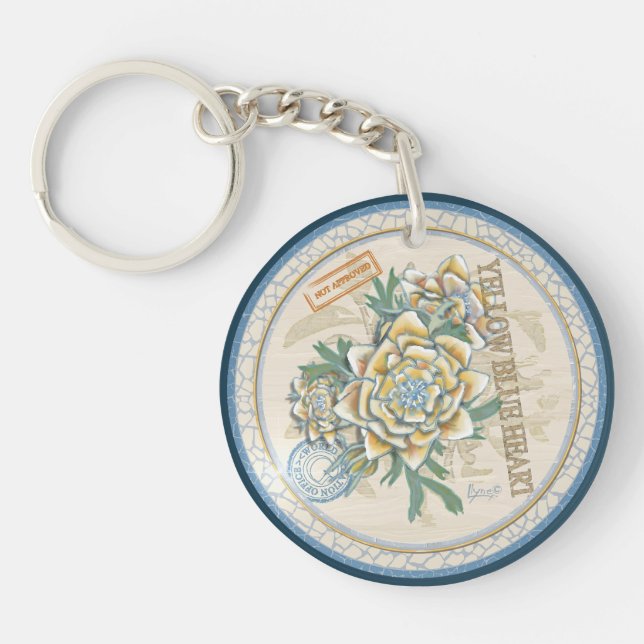Porte-clefs G Bureau de la création Fleur jaune (Devant)