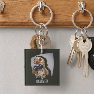 Porte-clefs Gaaames! Paresseux de dessin animé drôle jouant au