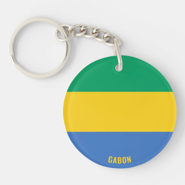 Porte-clefs Gabon Drapeau charmant patriotique (Devant)