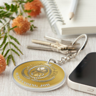 Porte-clefs Gagnant du prix Or Argent Personnalisé NOM