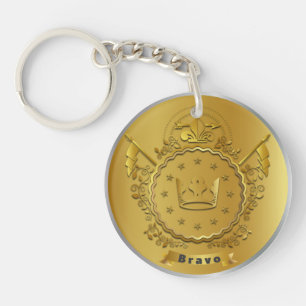 Porte-clefs Gagnant du prix Or Argent Personnalisé NOM
