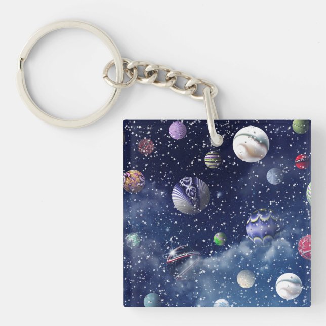 Porte-clefs Galaxie bleue (Devant)
