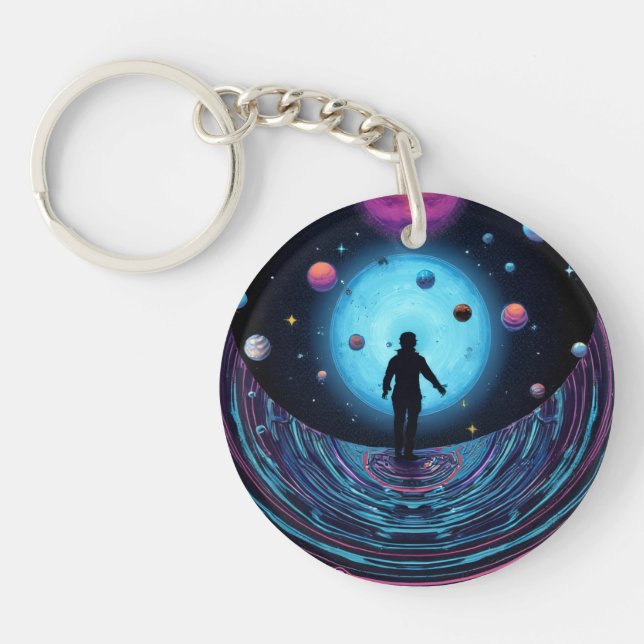 Porte-clefs Galaxy Space Keychain | Cosmic Universe Art Keycha (Devant)