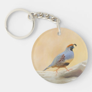 Porte-clefs Gambrel's Quail Painting Original Bird Art