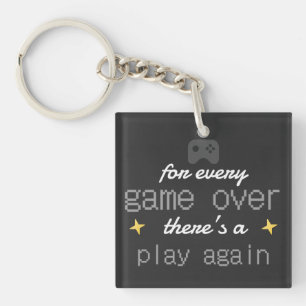 Porte-clefs Game Over Rejouer Citation de Joueur