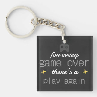 Porte-clefs Game Over Rejouer Citation de Joueur