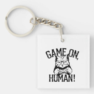 Porte-clefs Gamer Cat Design Jeu Sur L'Homme - Cute Funny Cat