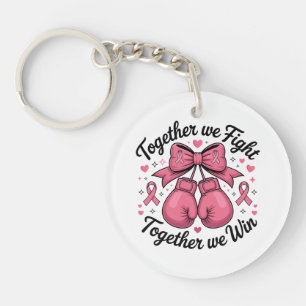 Porte-clefs Gants de boxe Ruban Rose Sensibilisation au cancer
