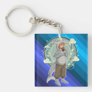 Porte-clefs Garçon Requin Marteau Mignon Pièce d'Art