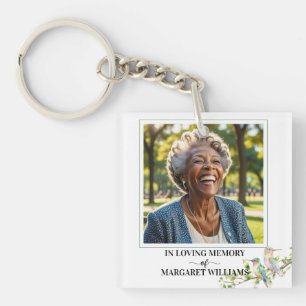 Porte-clefs Garde-mémoire photo floral élégant de colibris