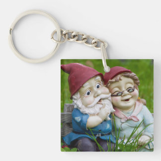 Porte-clefs Garden Gnomes Couple Acrylique Porte - clé