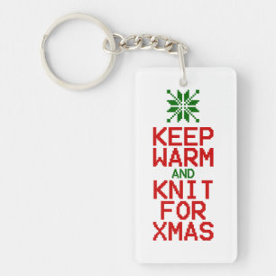 Porte-clefs Gardez chaud et tricot pour Noël