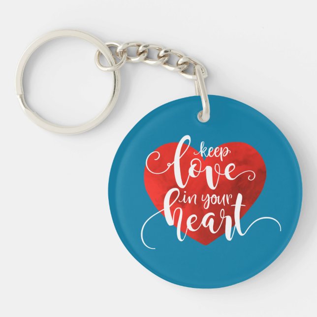 Porte-clefs Gardez l'amour dans votre coeur Valentine | PORTE  (Devant)