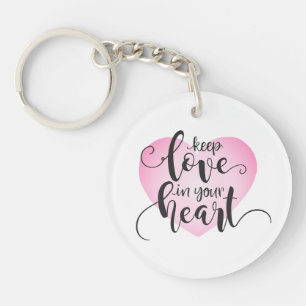 Porte-clefs Gardez l'amour dans votre coeur Valentine Porte-