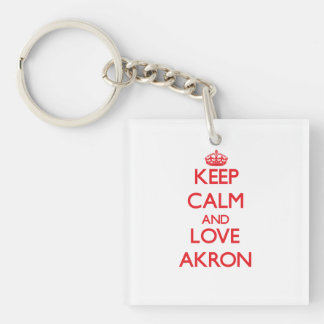 Porte-clefs Gardez le calme et aimez Akron
