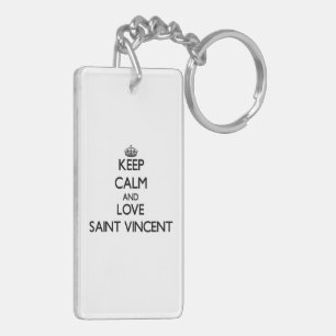 Porte-clefs Gardez le calme et aimez le saint Vincent