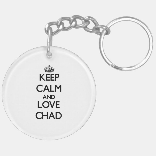 Porte-clefs Gardez le calme et aimez le Tchad (Dos gauche)