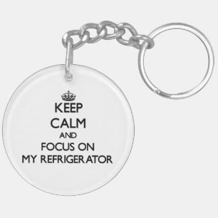 Porte-clefs Gardez le calme et le foyer sur mon réfrigérateu