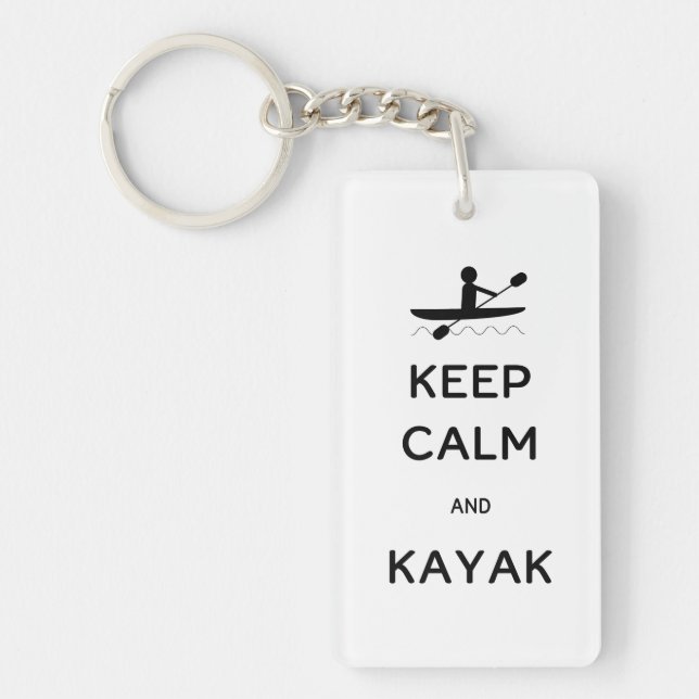 Porte-clefs Gardez le calme et le kayak (Devant)