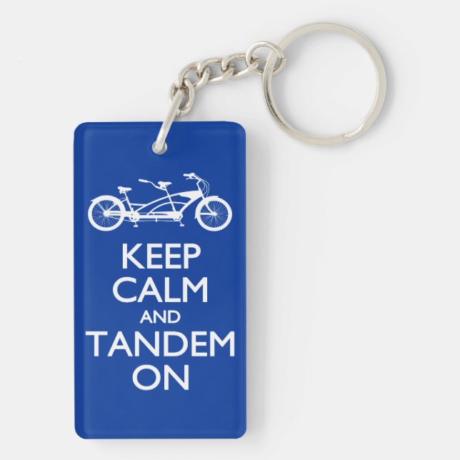 Porte-clefs Gardez le calme et le tandem dessus (Dos)