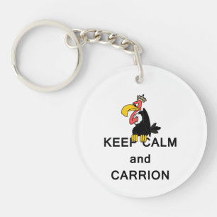 Porte-clefs Gardez le calme et le vautour de charogne