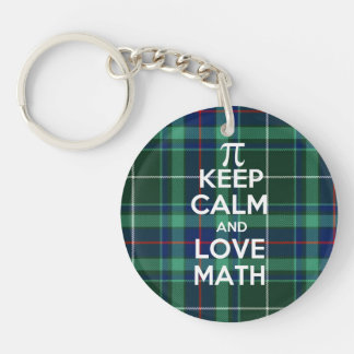 Porte-clefs Gardez le plaid de tartan de calme et de maths