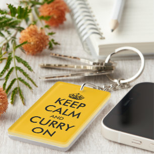 Porte-clefs Gardez votre calme et continuez à cuisiner au curr