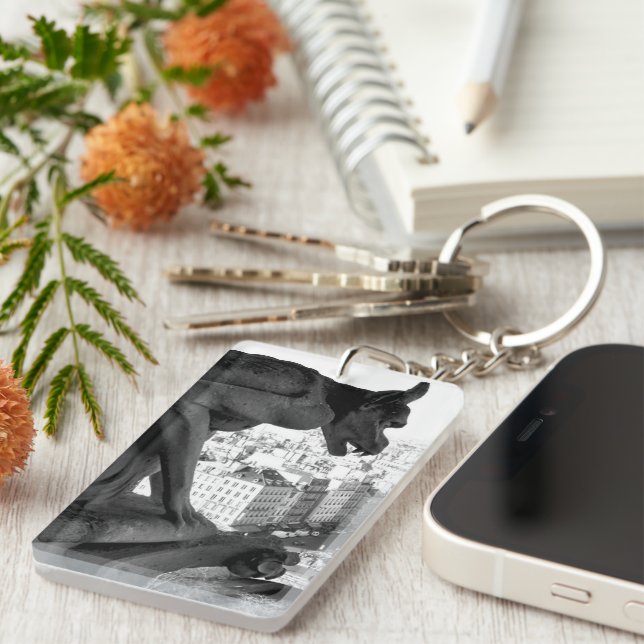 Porte-clefs Gargoyle gothique Notre-Dame Porte - clé imperméab (Devant droit)