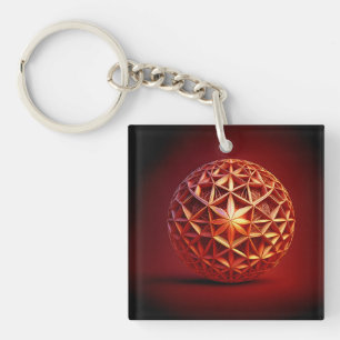 Porte-clefs Gasket Fractal Sierpinski Rouge