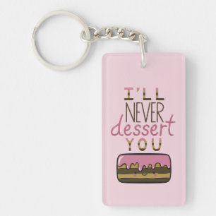 Porte-clefs Gâteau de dessert mignon Kawaii avec illustration 