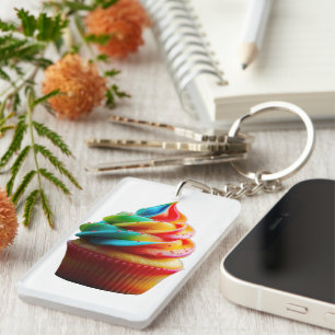 Porte-clefs Gâteau de SlipperyJoe au glaçage tourbillonnant ar