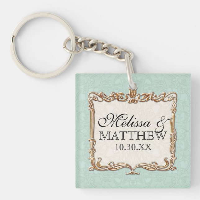 Porte-clefs Gatsby Art Déco Nouveau dentelle Faux Gold Tulip (Devant)