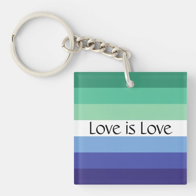Porte-clefs Gay Drapeau L'amour est personnalisé (Devant)