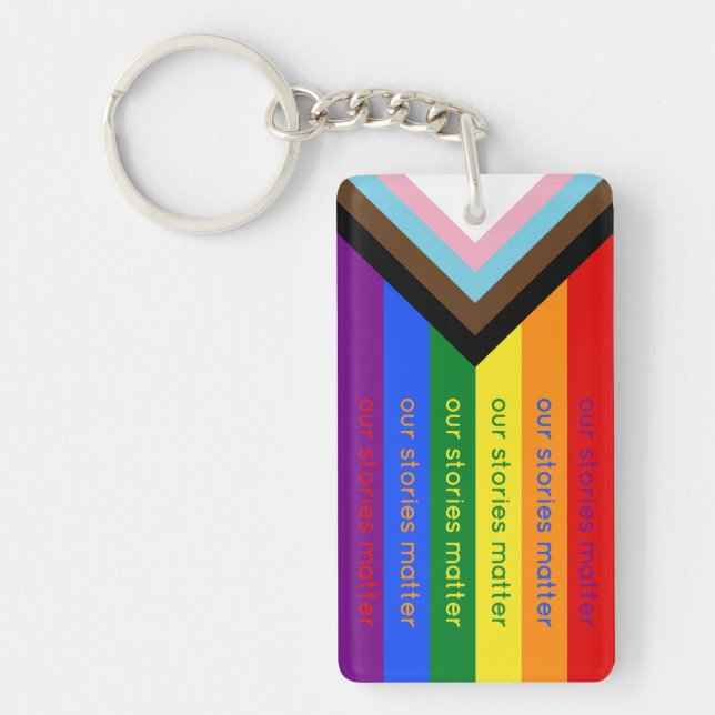 Porte-clefs Gay Pride Intersection Rainbow Flag (Devant)