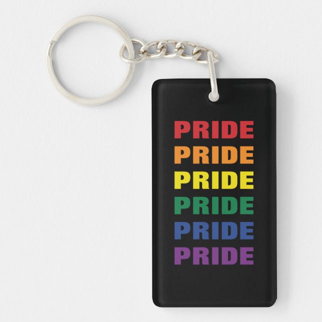 Porte-clefs GAY PRIDE LGBTQ personnalisable Texte répété (Devant)