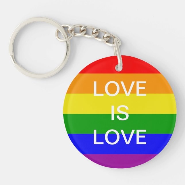 Porte-clefs Gay pride Rainbow flag amour (Devant)